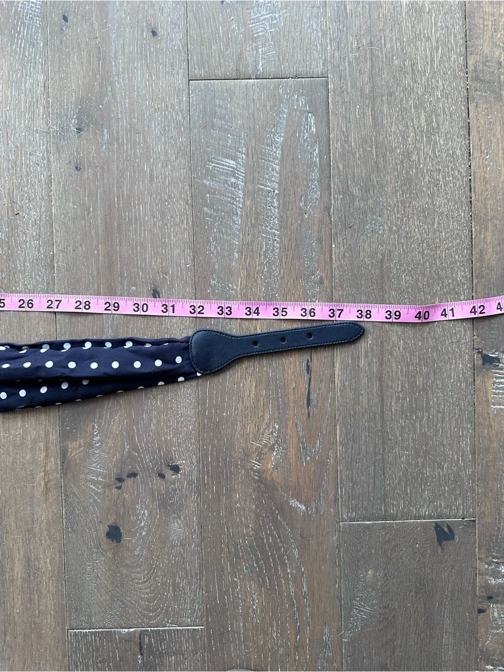 NWT Talbots Scarf Belt, Navy Polka Dot, Harness Buckle Med